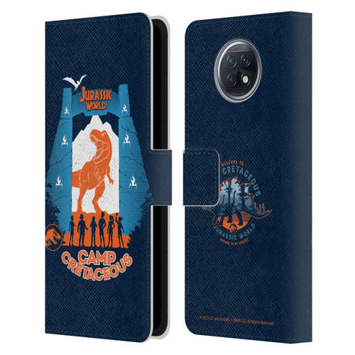 Jurassic World: Camp Cretaceous Dinosaur Graphics Silhouette Leather Book Wallet Case Cover For Xiaomi Redmi Note 9T 5G
