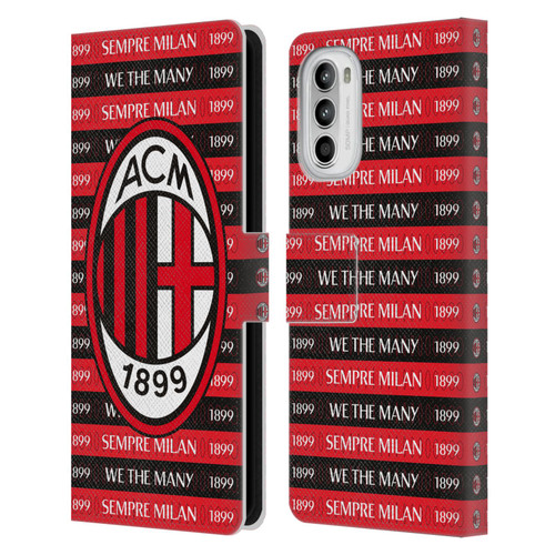 AC Milan Art Sempre Milan 1899 Leather Book Wallet Case Cover For Motorola Moto G52