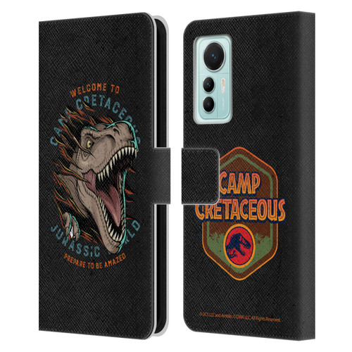 Jurassic World: Camp Cretaceous Dinosaur Graphics Welcome Leather Book Wallet Case Cover For Xiaomi 12 Lite