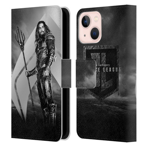 Zack Snyder's Justice League Snyder Cut Character Art Aquaman Leather Book Wallet Case Cover For Apple iPhone 13 Mini