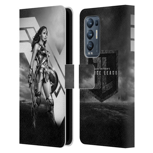 Zack Snyder's Justice League Snyder Cut Character Art Wonder Woman Leather Book Wallet Case Cover For OPPO Find X3 Neo / Reno5 Pro+ 5G