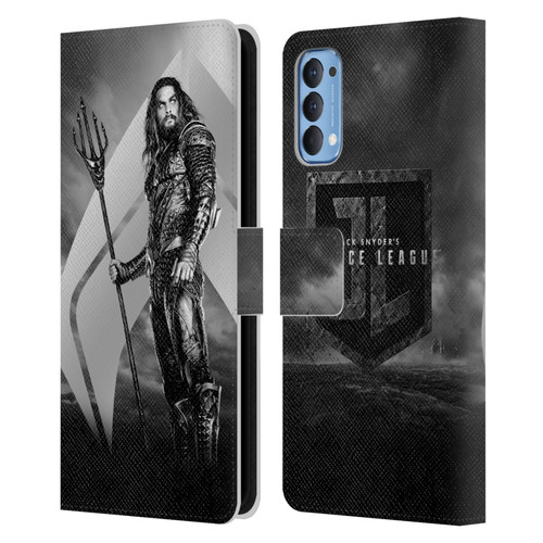 Zack Snyder's Justice League Snyder Cut Character Art Aquaman Leather Book Wallet Case Cover For OPPO Reno 4 5G