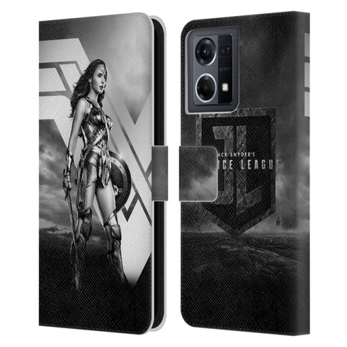 Zack Snyder's Justice League Snyder Cut Character Art Wonder Woman Leather Book Wallet Case Cover For OPPO Reno8 4G