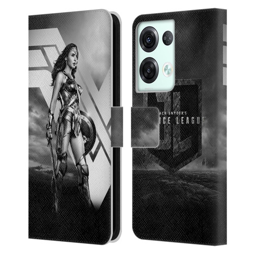 Zack Snyder's Justice League Snyder Cut Character Art Wonder Woman Leather Book Wallet Case Cover For OPPO Reno8 Pro