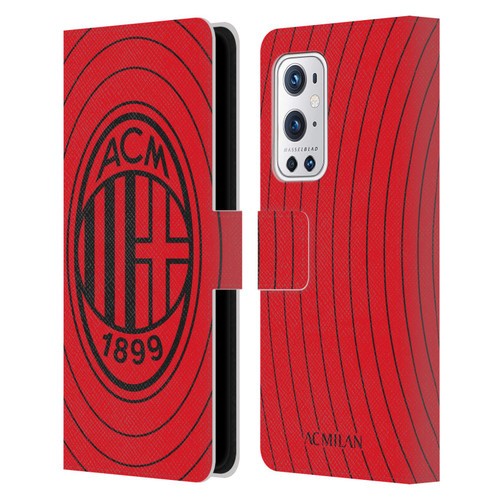 AC Milan Art Red And Black Leather Book Wallet Case Cover For OnePlus 9 Pro