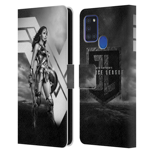 Zack Snyder's Justice League Snyder Cut Character Art Wonder Woman Leather Book Wallet Case Cover For Samsung Galaxy A21s (2020)