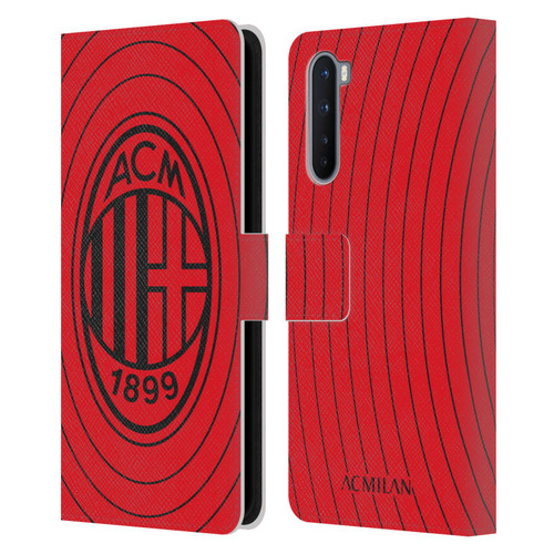 AC Milan Art Red And Black Leather Book Wallet Case Cover For OnePlus Nord 5G