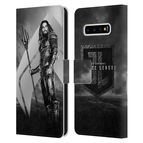 Zack Snyder's Justice League Snyder Cut Character Art Aquaman Leather Book Wallet Case Cover For Samsung Galaxy S10+ / S10 Plus