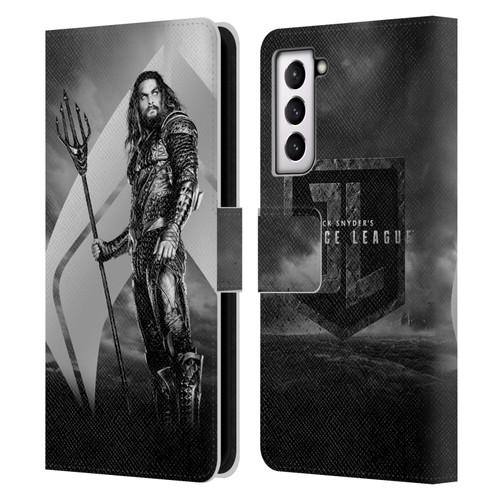 Zack Snyder's Justice League Snyder Cut Character Art Aquaman Leather Book Wallet Case Cover For Samsung Galaxy S21 5G