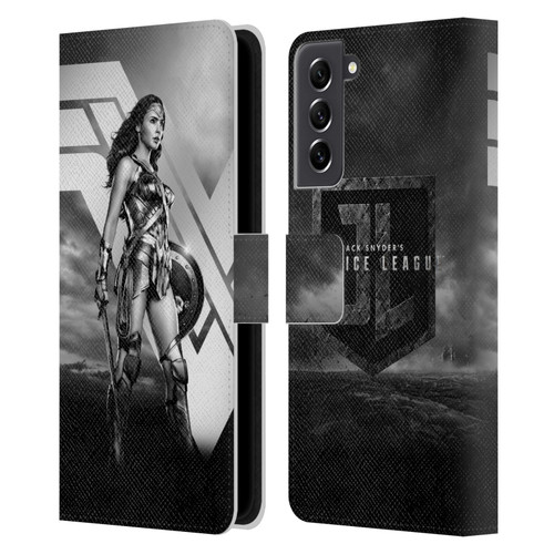 Zack Snyder's Justice League Snyder Cut Character Art Wonder Woman Leather Book Wallet Case Cover For Samsung Galaxy S21 FE 5G