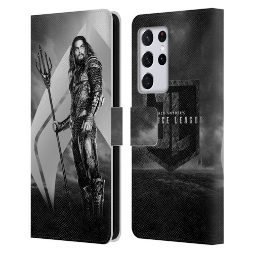 Zack Snyder's Justice League Snyder Cut Character Art Aquaman Leather Book Wallet Case Cover For Samsung Galaxy S21 Ultra 5G