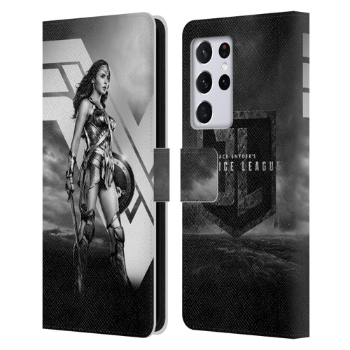 Zack Snyder's Justice League Snyder Cut Character Art Wonder Woman Leather Book Wallet Case Cover For Samsung Galaxy S21 Ultra 5G