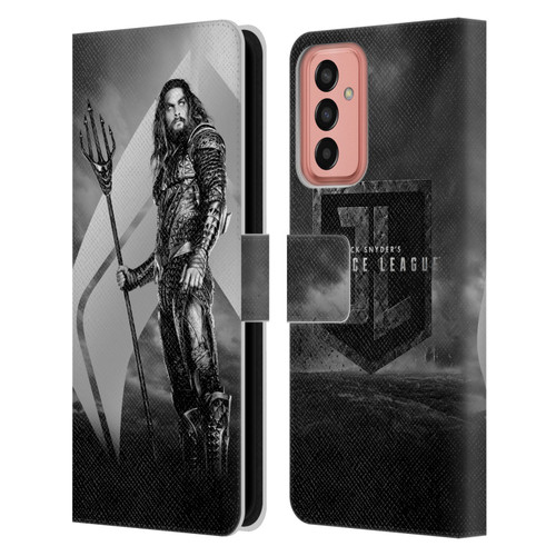 Zack Snyder's Justice League Snyder Cut Character Art Aquaman Leather Book Wallet Case Cover For Samsung Galaxy M13 (2022)