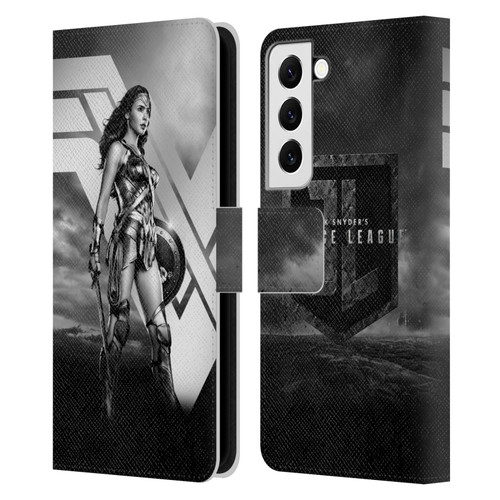 Zack Snyder's Justice League Snyder Cut Character Art Wonder Woman Leather Book Wallet Case Cover For Samsung Galaxy S22 5G