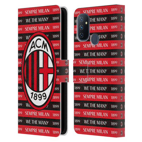 AC Milan Art Sempre Milan 1899 Leather Book Wallet Case Cover For OnePlus Nord N100