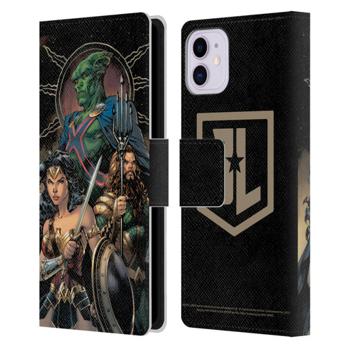 Zack Snyder's Justice League Snyder Cut Graphics Martian Manhunter Wonder Woman Leather Book Wallet Case Cover For Apple iPhone 11