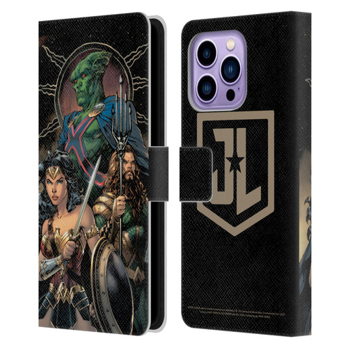 Zack Snyder's Justice League Snyder Cut Graphics Martian Manhunter Wonder Woman Leather Book Wallet Case Cover For Apple iPhone 14 Pro Max