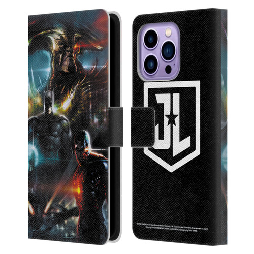 Zack Snyder's Justice League Snyder Cut Graphics Steppenwolf, Batman, Cyborg Leather Book Wallet Case Cover For Apple iPhone 14 Pro Max