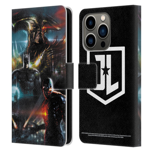 Zack Snyder's Justice League Snyder Cut Graphics Steppenwolf, Batman, Cyborg Leather Book Wallet Case Cover For Apple iPhone 14 Pro