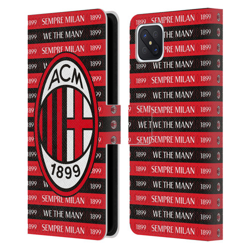 AC Milan Art Sempre Milan 1899 Leather Book Wallet Case Cover For OPPO Reno4 Z 5G