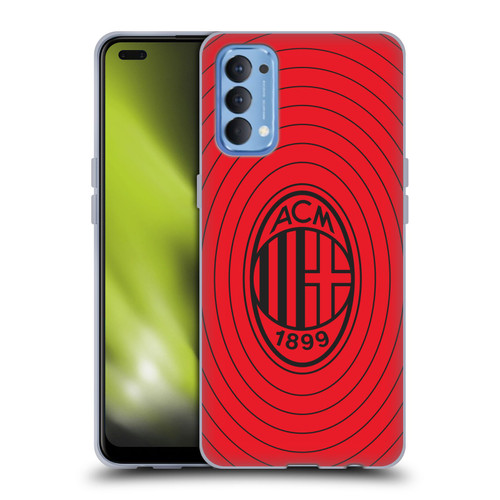 AC Milan Art Red And Black Soft Gel Case for OPPO Reno 4 5G