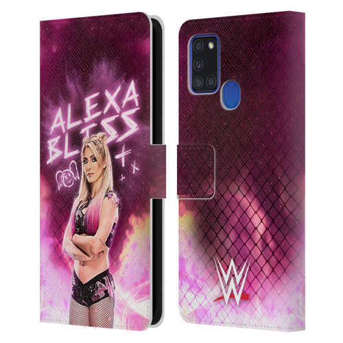 WWE Alexa Bliss Portrait Leather Book Wallet Case Cover For Samsung Galaxy A21s (2020)