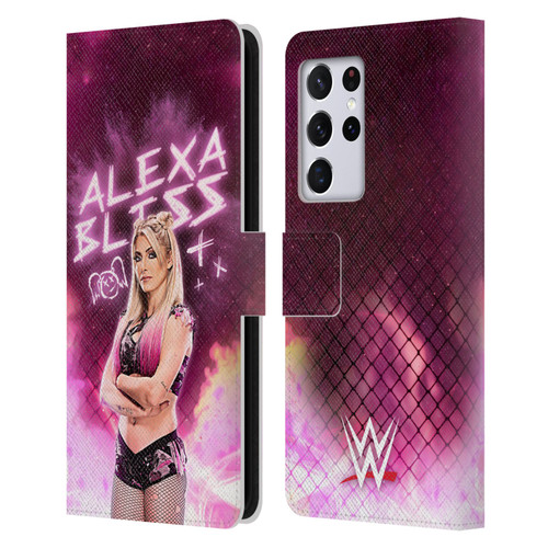 WWE Alexa Bliss Portrait Leather Book Wallet Case Cover For Samsung Galaxy S21 Ultra 5G