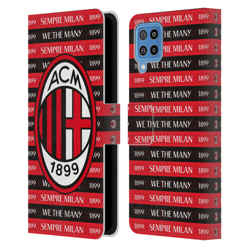 AC Milan Art Sempre Milan 1899 Leather Book Wallet Case Cover For Samsung Galaxy F22 (2021)