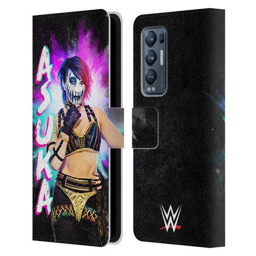 WWE Asuka Black Portrait Leather Book Wallet Case Cover For OPPO Find X3 Neo / Reno5 Pro+ 5G