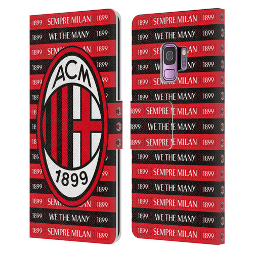 AC Milan Art Sempre Milan 1899 Leather Book Wallet Case Cover For Samsung Galaxy S9