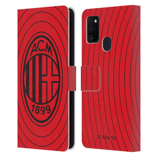 AC Milan Art Red And Black Leather Book Wallet Case Cover For Samsung Galaxy M30s (2019)/M21 (2020)