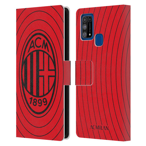 AC Milan Art Red And Black Leather Book Wallet Case Cover For Samsung Galaxy M31 (2020)