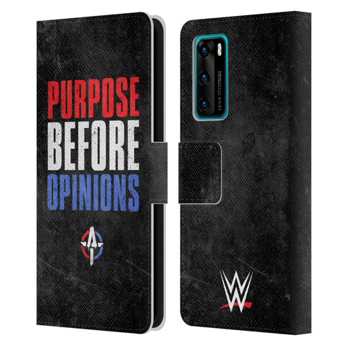 WWE Austin Theory Purpose Before Opinions Leather Book Wallet Case Cover For Huawei P40 5G