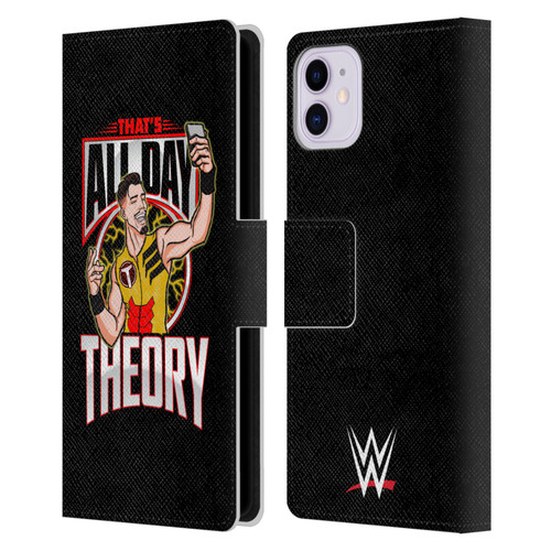 WWE Austin Theory All Day Theory Leather Book Wallet Case Cover For Apple iPhone 11