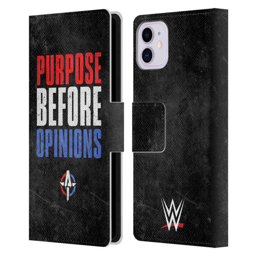 WWE Austin Theory Purpose Before Opinions Leather Book Wallet Case Cover For Apple iPhone 11