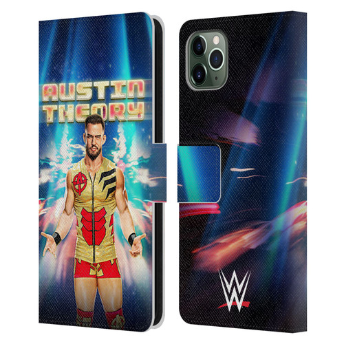 WWE Austin Theory Portrait Leather Book Wallet Case Cover For Apple iPhone 11 Pro Max