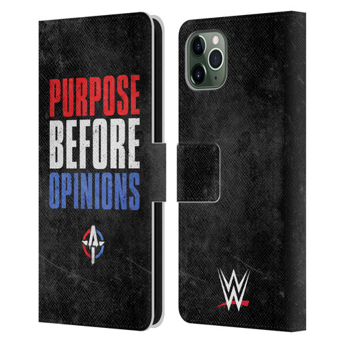 WWE Austin Theory Purpose Before Opinions Leather Book Wallet Case Cover For Apple iPhone 11 Pro Max