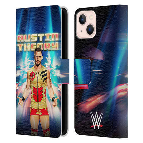 WWE Austin Theory Portrait Leather Book Wallet Case Cover For Apple iPhone 13
