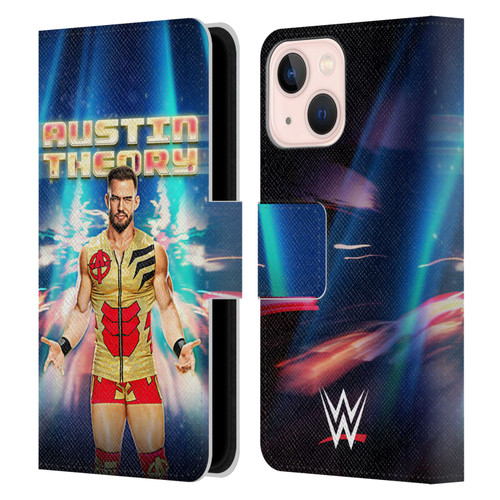 WWE Austin Theory Portrait Leather Book Wallet Case Cover For Apple iPhone 13 Mini