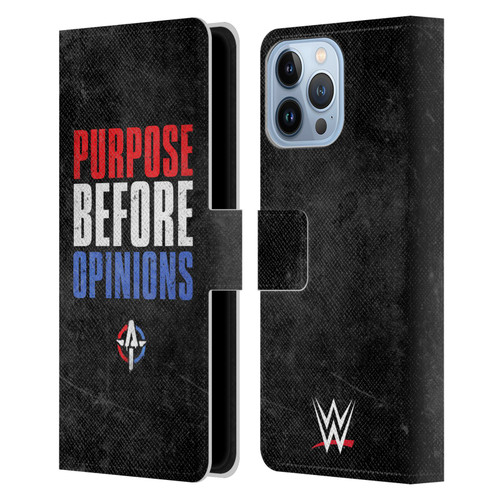 WWE Austin Theory Purpose Before Opinions Leather Book Wallet Case Cover For Apple iPhone 13 Pro Max