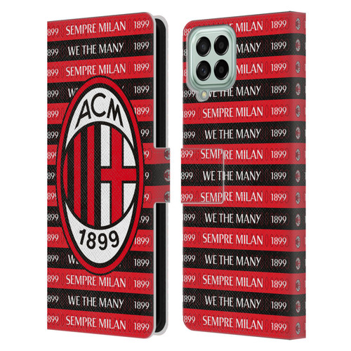AC Milan Art Sempre Milan 1899 Leather Book Wallet Case Cover For Samsung Galaxy M53 (2022)