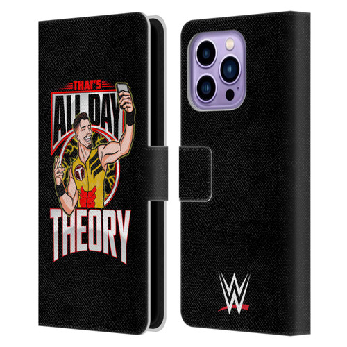 WWE Austin Theory All Day Theory Leather Book Wallet Case Cover For Apple iPhone 14 Pro Max