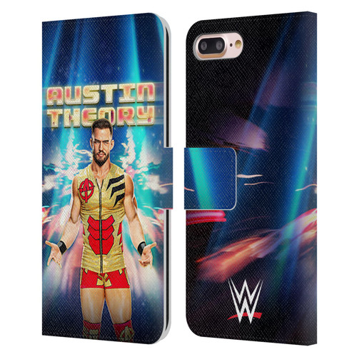 WWE Austin Theory Portrait Leather Book Wallet Case Cover For Apple iPhone 7 Plus / iPhone 8 Plus
