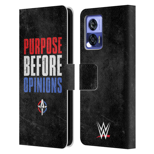 WWE Austin Theory Purpose Before Opinions Leather Book Wallet Case Cover For Motorola Edge 30 Neo 5G