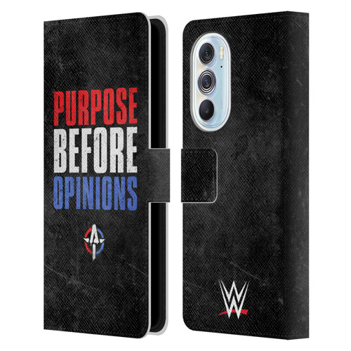 WWE Austin Theory Purpose Before Opinions Leather Book Wallet Case Cover For Motorola Edge X30