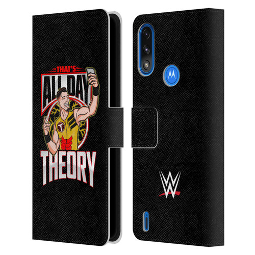 WWE Austin Theory All Day Theory Leather Book Wallet Case Cover For Motorola Moto E7 Power / Moto E7i Power