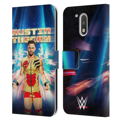 WWE Austin Theory Portrait Leather Book Wallet Case Cover For Motorola Moto G41