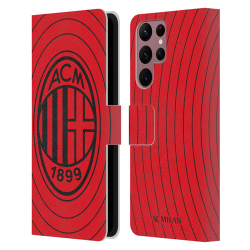 AC Milan Art Red And Black Leather Book Wallet Case Cover For Samsung Galaxy S22 Ultra 5G