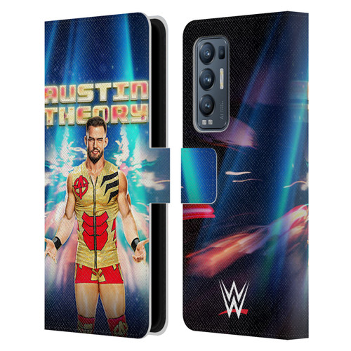 WWE Austin Theory Portrait Leather Book Wallet Case Cover For OPPO Find X3 Neo / Reno5 Pro+ 5G