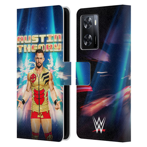 WWE Austin Theory Portrait Leather Book Wallet Case Cover For OPPO A57s